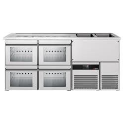 Обладнання для продажу пива PREMIUM - 1950x700 мм - 4 скляні шухляди