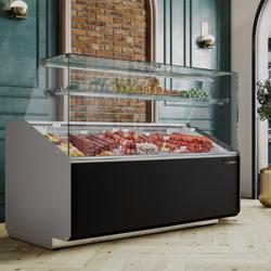 Comptoir vitrine réfrigérée - 1568x979mm - +2/+6°C - 324L - Façade noire