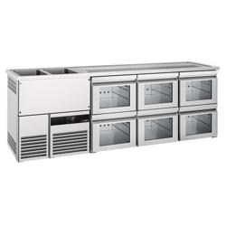 Barkoelkast PREMIUM - 2500x700mm - 6 laden & 1 lade