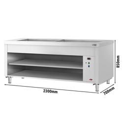 Buffettheke KOPENHAGEN - 2310mm - mit Bainmarie - für 6x GN 1/1 - Edelstahl