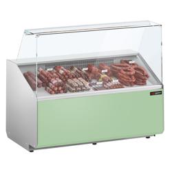 Koeltoonbank - 1256x979mm - 262 liter - front hellgroen - met 2 deuren - rechte ruit