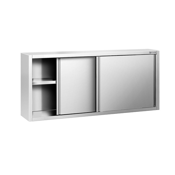Стенен шкаф PREMIUM от неръждаема стомана - 1800x400mm - с плъзгаща се врата - височина 800mm