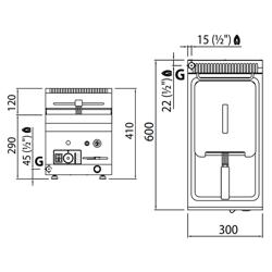 Freidora de gas - 8 litros (6,6 kW)