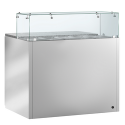 Saladette PREMIUM - 900mm - 2 glazen deuren - met glazen opzetstuk voor 5x GN 1/6