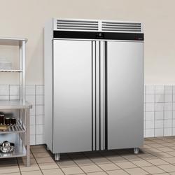 Vrieskast RVS PREMIUM - GN 2/1 - 1400liter - tot -22°C tot -10°C - met 2 deuren - geforceerde koeling, automatische ontdooiing & LED‑verlichting
