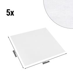 (5 τεμ.) Δαμασκέ Τραπεζοκαρέ Tessin - σχέδιο Άτλας - λείο σατέν - 80 x 80 cm - λευκό