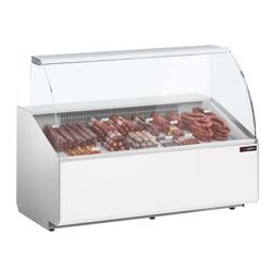 Commercial Refrigerated Serve-Over Counter PREMIUM - 1568 mm - +2 to +6°C - panoramic glass - white front
