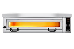 Elektrische pizzaoven (chamotte bakvloer) - 1462x1010x491mm - 1 kamer - 1x6 pizza’s Ø34cm - tot 450°C - Touch - incl. rvs afzuigkap