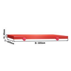 Schneideplatte für Arbeitstisch - 600x600mm - HACCP-Konform - Rot