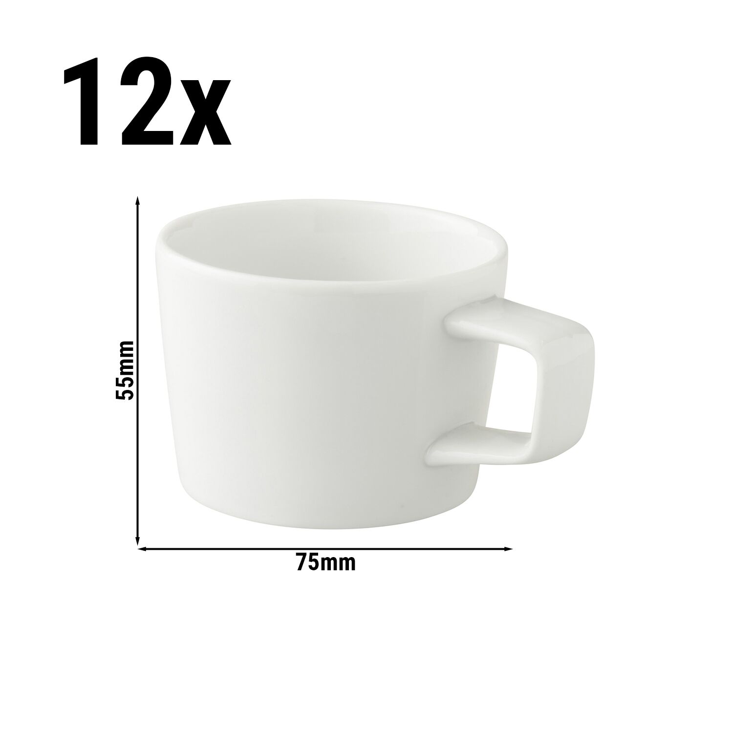 (12 pièces) WHITE DELIGHT – Tasse à café – 150 ml – Blanc