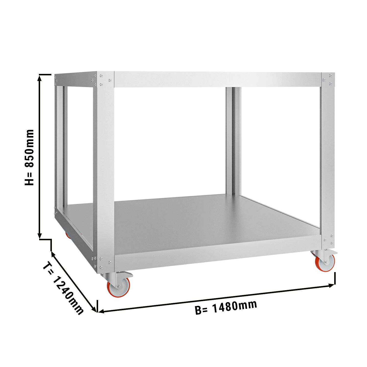 Support pour four à pizza - 1480x1240x850mm - Inox - compatible avec GEP9#GEP9