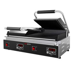 Contact grill / Grătar pentru hamburgeri - 3,6 kW - Digital - Grătar sus și jos - Suprafață de gătit: 480x230mm