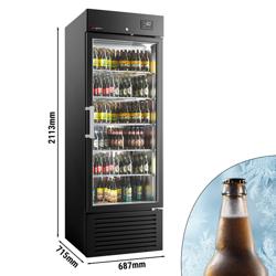 Vetrina frigo per bibite SUPERCOOLER - 687mm - 500l - termostato digitale - interno in acciaio inox - con 1 porta in vetro & illuminazione LED - raffreddamento sottozero - Nero