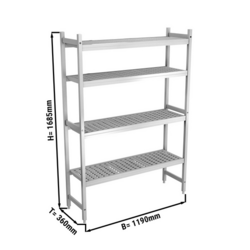 Étagère de base en aluminium (anodisé) - 1190 x 1685 mm        