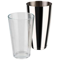 (6 pz) Shaker Boston - set 2 pezzi - acciaio inox - vetro - 0,7l
