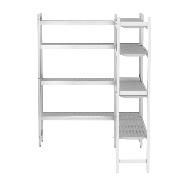 Conjunto de estante de aluminio - forma de L a la izquierda - profundidad de instalación: 360 mm