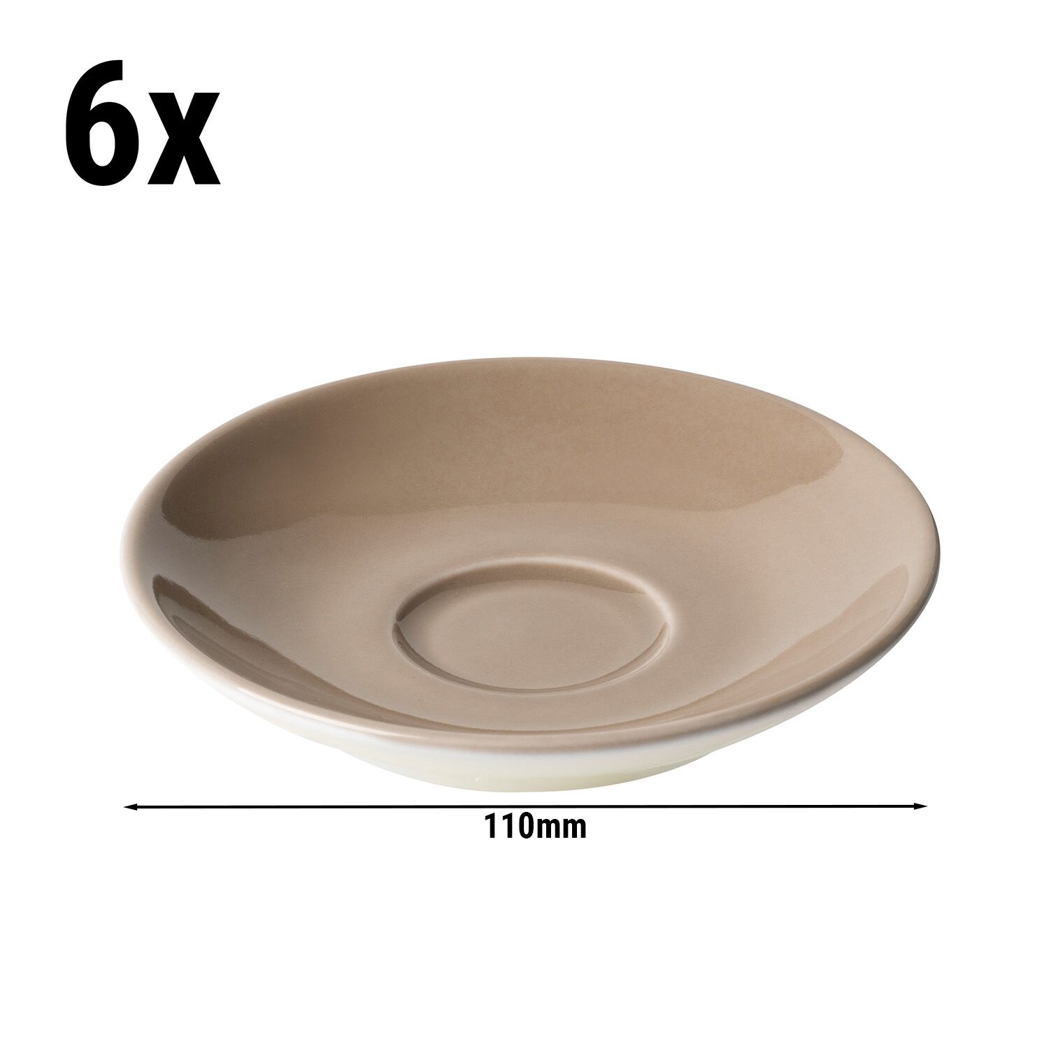 (6 pcs) BART COLOUR CAFE - Soucoupe pour tasse à espresso - Ø110mm - Brun