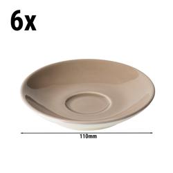 (6 db) BART COLOUR CAFE - Eszpresszó csészealj - Ø 11 cm - porcelán - Barna