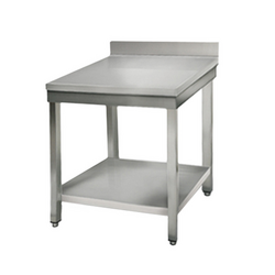 Table de travail en inox ECO - 600x600mm - avec fond et rebord	