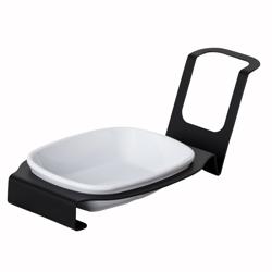 (3 pcs) Support porte cuillères - Ovale - Acier inoxydable - 105x140x90mm - Noir | Lot de 3 supports porte cuillères