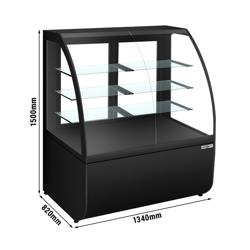 Koelvitrine & Gebaksvitrine - 1340mm - Zwarte voorkant - met 3 planken