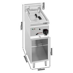Elektrische friteuse - 10 liter - 9 kW - mechanische bediening - met aftapkraan - incl. onderstel