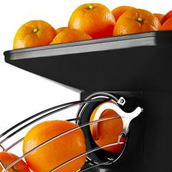 Elektrische Orangenpresse - mit automatischer Fruchtzufuhr & regulierbarem Ablasshahn - Schwarz
