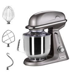 Planetmixer - 7 l - 350 W - inkl. visp, flatblandare och degkrok - bänkmodell - grauguld