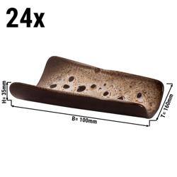 (24 st) Skål - SABANA - stengods - 155x100 mm - brun/vit