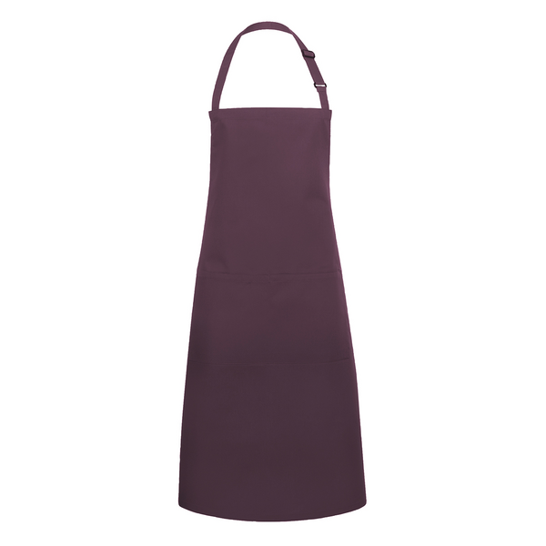 Karlowsky - Delantal con pechera con bolsillo Basic - Berenjena
