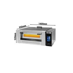 Commercial Gas Pizza Oven – Single Deck - 6x Ø30 cm - Touch Controls - Red - 400 °C Max