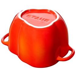 STAUB | CERAMIQUE - Kookpot - Paprikavorm - Ø 110mm - Keramiek - Oranje-Rood