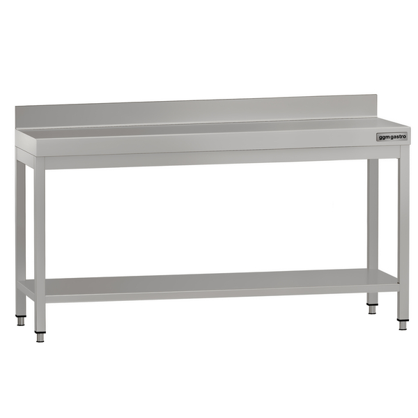 Paslanmaz Çelik Çalışma Tezgahı ECO - 2000x700mm  - Alt Raflı & Sırtlı