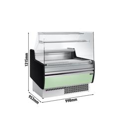 Comptoir vitrine réfrigérée - 998x953mm - +0/+6°C - 1 porte - 1 étagère - Façade vert clair