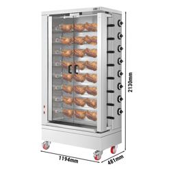 Kycklinggrill - Elektrisk - 26,4 kW - med 8 spett för upp till 48 kycklingar 