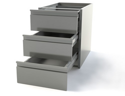 Mesa com gavetas PREMIUM 0,4 m - com 3 gavetas - Subestrutura para mesas de trabalho 600 de profundidade