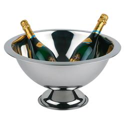 Champagnekylare - Rostfritt stål - 12 l - Ø 450 mm - Höjd: 230 mm - Högblank polerad, matt polerad kant