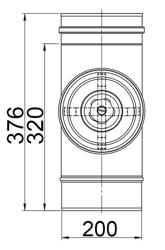 Straight Flue Pipe - in Stainless Steel - Length: 0.376 m - Ø 200 mm