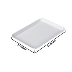 Négyszögletes tálca 240х 180х 15 mm - fehér - Eco-Line