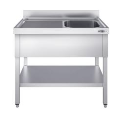 Stół zlewozmywakowy PREMIUM 1200x600 mm - z półką dolną i 1 zlewem po prawej stronie