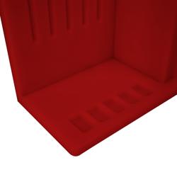 Flessenhouder - polyethyleen - Rood - 300x504x202mm - voor 5 messen en 2 messenslijpmachines