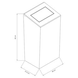 Mülleimer - mit Pushklappe - 38 Liter - Silber - Edelstahl