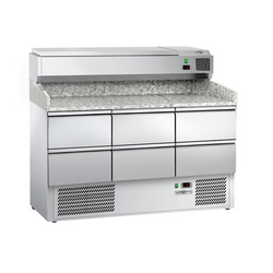 Pizza hűtőasztal ECO - 1400x700mm - 6 fiókkal 1/2