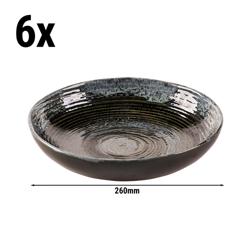 (6 stuks) METALLIC - Diep bord - steengoed - Ø260mm - zilver