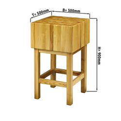 Bloc de hachage en bois d'acacia - 500x500mm