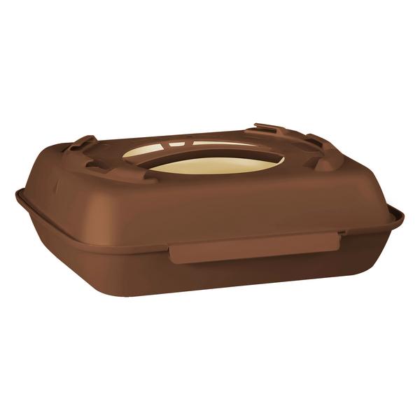 Caixa de menu - 600ml - não dividida - castanho escuro/castanho