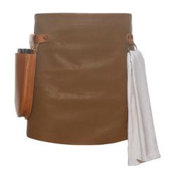 KARLOWSKY | Schort met Leren Voorbinder - Caramel