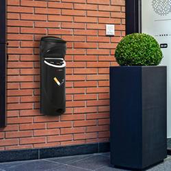 Outdoor Wall-Mounted Cigarette Bin Ashtray – Stainless Steel - Weatherproof - 52 cm Height