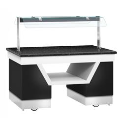 Banco per Buffet freddo BELFAST - 1600mm - con piastra di raffreddamento e rotelle