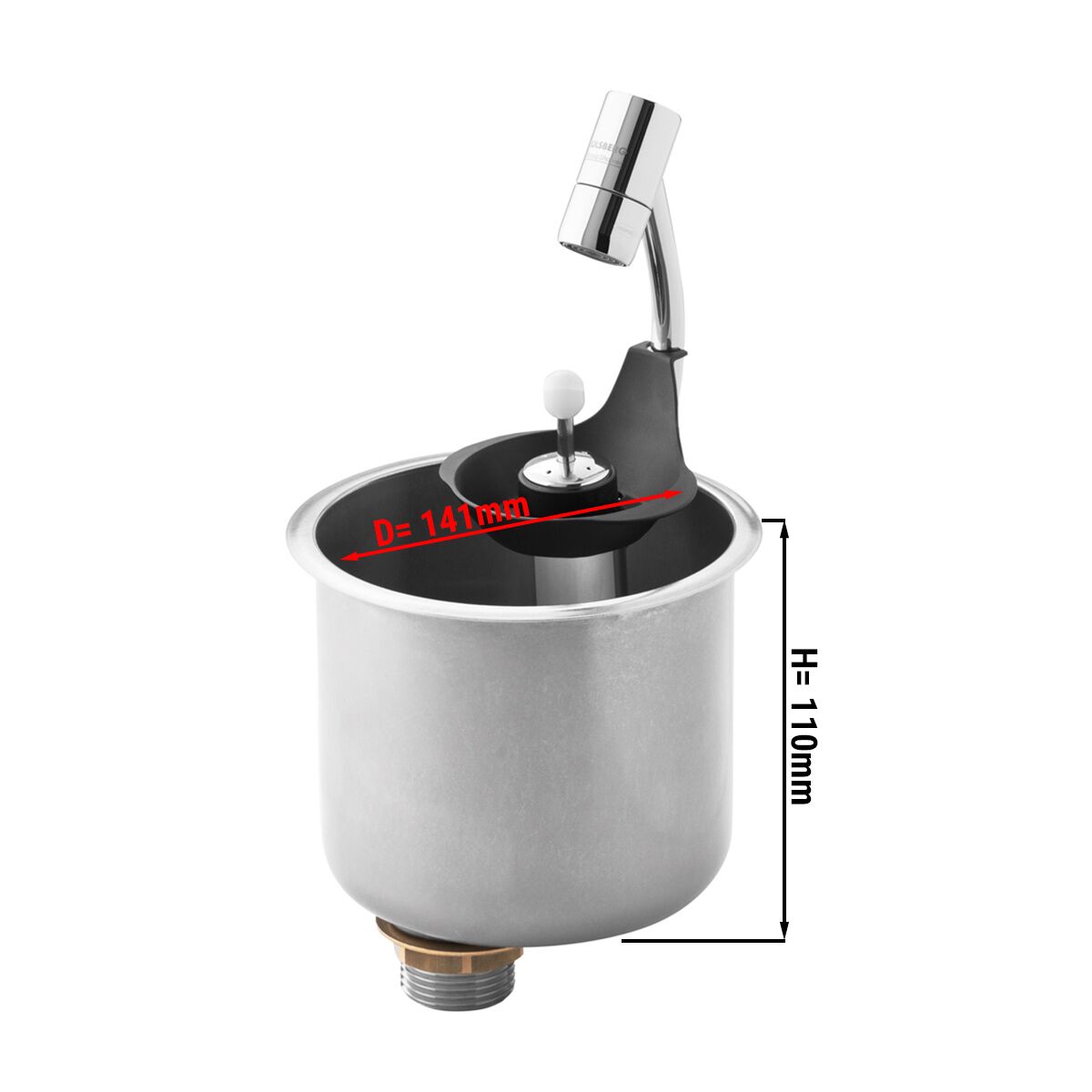 Lave-portionneur 141x141x110mm - avec clapet anti-retour (intégré) - incl. assiette-tamis - incl. panier filtrant